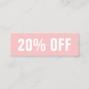 Visite Mini Pastel rose simple moderne carte de réduction tend