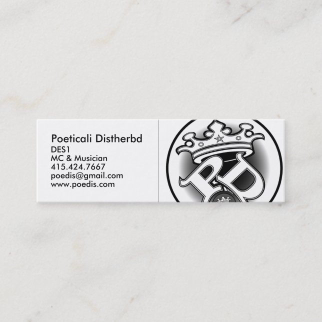 Visite Mini Poeticali Distherbd, carte de MC (Devant)