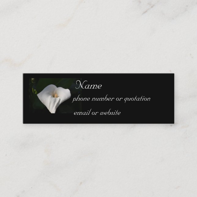 Visite Mini Zantedeschia - carte de profil (Devant)