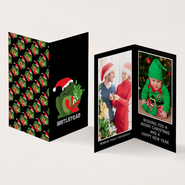 Visite Mistle'toad, carte de Noël de famille (Intérieur et extérieur)