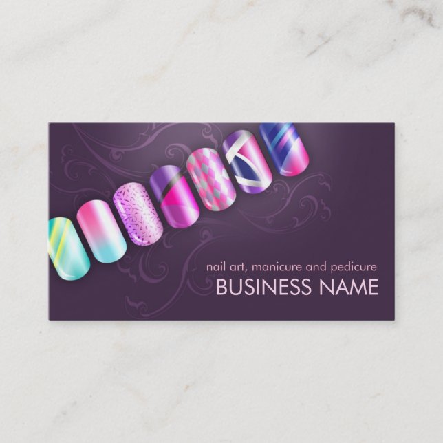 Visite Modèle de carte d'affaires Acrylique Nail Art (Devant)