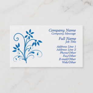 Visite Modèle de carte d'affaires bleu floral élégant.