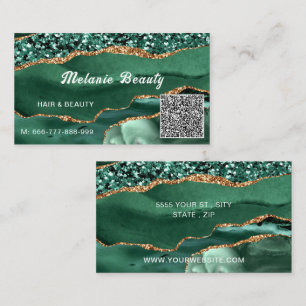 Visite Modèle de carte d'affaires Green Gold Parties scin