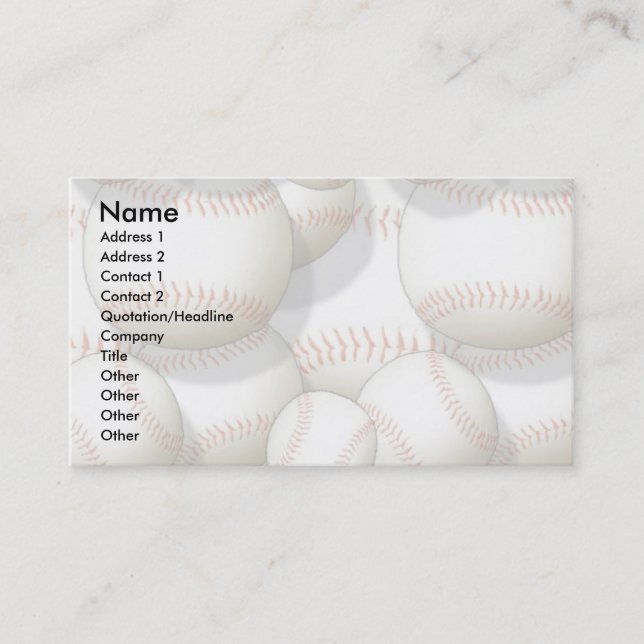 Visite Modèle de carte de profil - base-ball (Devant)