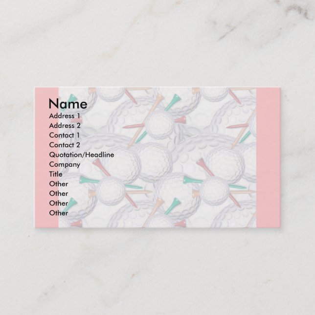 Visite Modèle de carte de profil - golf (Devant)