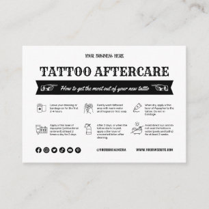 Visite Modèle de la carte postsoins de tatouage noir avec