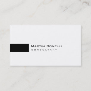 Visite Moderne Blanc Noir Simple Consultant Carte de visi