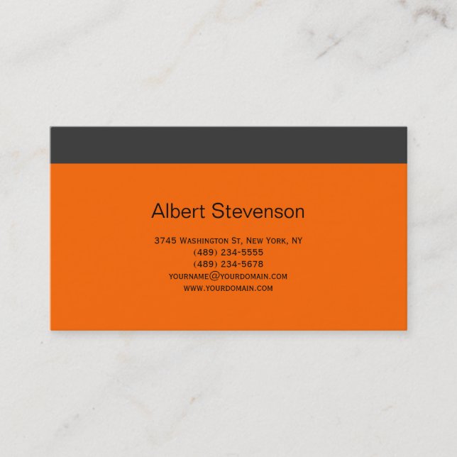 Visite Moderne simple Grey Orange Consultant Carte de vis (Devant)