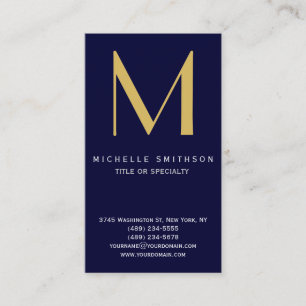 Visite Monogramme Bleu Jaune Moderne Simple Carte de visi