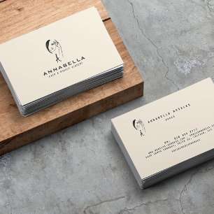 Visite Monogramme moderne Abstrait Face Art Carte de visi