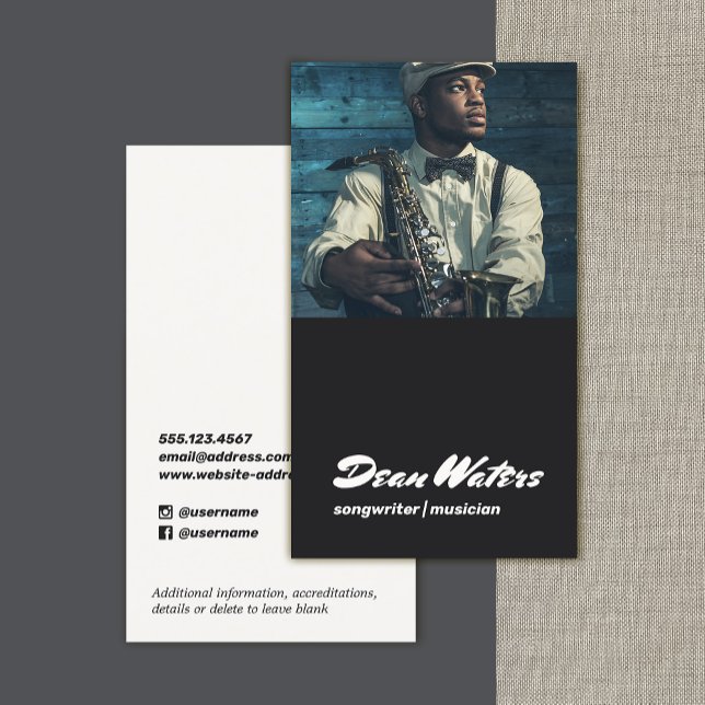 Visite Musicien cool auteur de chansons Ajouter Carte de  (Créateur téléchargé)