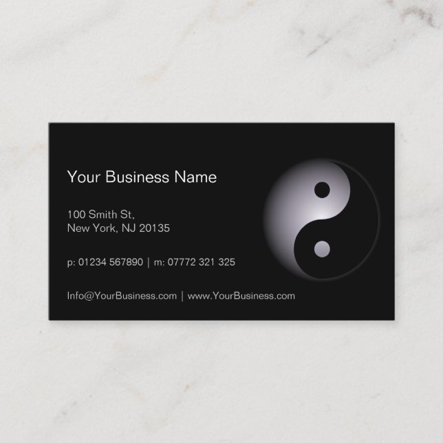 Visite Noir Blanc Yin Yang Professionnel - Carte de visit (Devant)