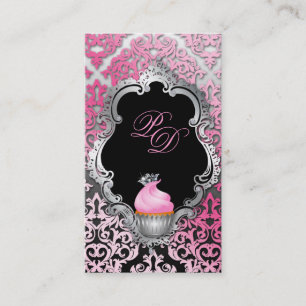 Visite Noir élégant de rose de damassé de carte de vis