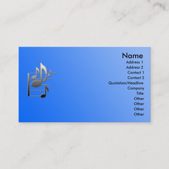 Visite notez la carte de profil d'industrie musicale (Devant)