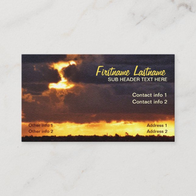 Visite Nuages Forme de soleil riche Texture Carte de visi (Devant)