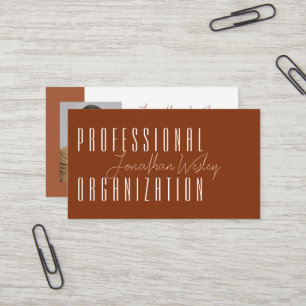 Visite Organisateur professionnel Burnt Orange Carte de v