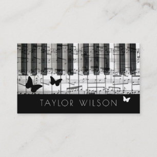 Visite papillons pianiste professeur de musique carte de 
