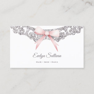 Visite Parties scintillant argent cadre rose arc carte de