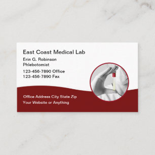 Visite Phlebotomiste Médicale Lab Technicien Carte de vis