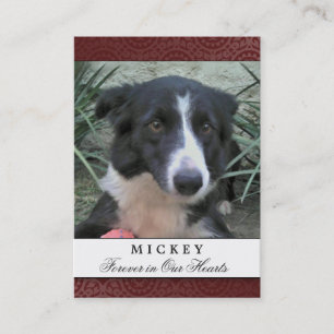 Visite Photo commémorative de rouge foncé de carte