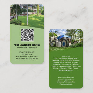 Visite Photo de soin de pelouse moderne Code QR Carte de