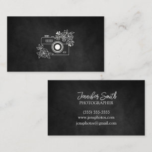Visite Photographe noir et blanc classique Carte de visit