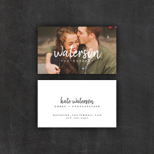 Visite Photographie moderne Script blanc   CARTE DE VISIT