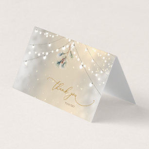 Visite Pinecone Chaîne Lumières Hiver Carte de remercieme