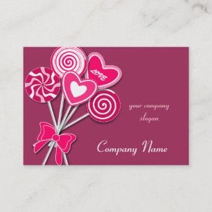 Visite Pink love Lollipop Candy Shop Bakery Carte de visi