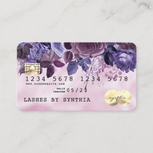 Visite Pink Unicorn Driving Carte de crédit Or Floral
