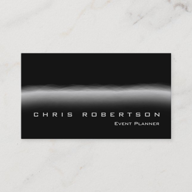 Visite Planificateur d'événements Black Grey Carte de vis (Devant)