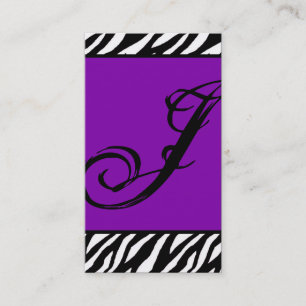 Visite Plum Purple Zebra Motif d'impression Carte de visi