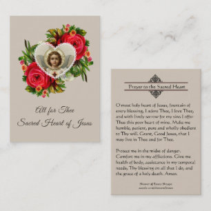 Visite Prière au coeur sacré de la carte sainte de Jés