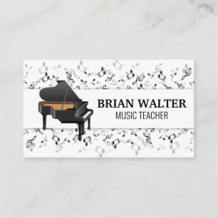 Visite Professeur de musique Logo de piano Carte de v