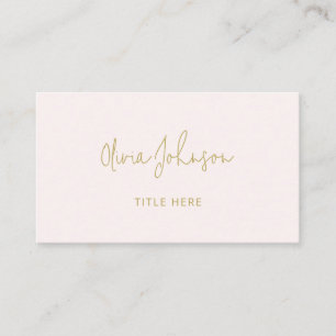 Visite Professionnel moderne Gold Blush Pink Carte de vis