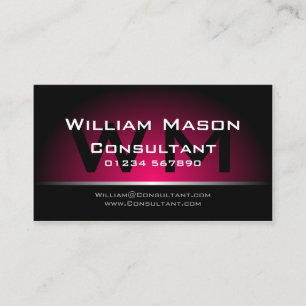 Visite Professionnel rose noir de monogramme - carte de