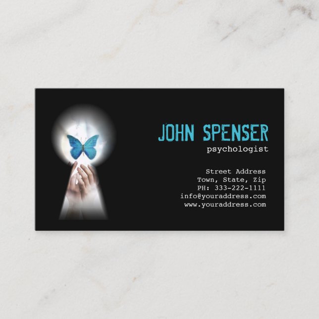 Visite Psychologue Papillon Bleu De La Carte À Clavier (Devant)