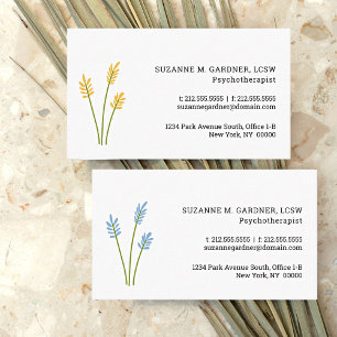 Visite Psychothérapeute simple Fleur Jaune Carte de visit