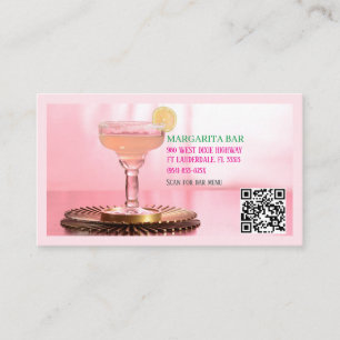Visite QR Code Bar & Lounge Pink Margarita Carte de visit