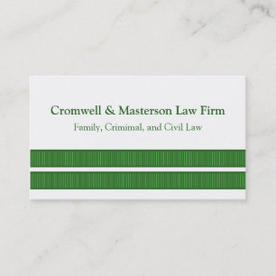 Visite Rayures lisses simples carte de visite, vert