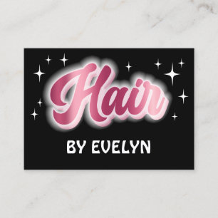Visite Retro stars script cheveux styliste carte de visit
