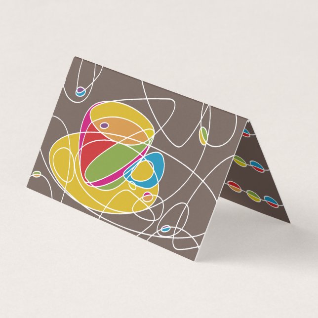 Visite rétros lignes carte pliée de café de timbre de (Devant)