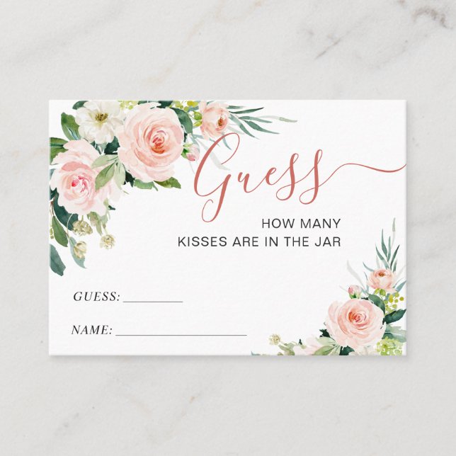 Visite Rose Blush Flowers Devine Combien De Carte De Jeu (Devant)