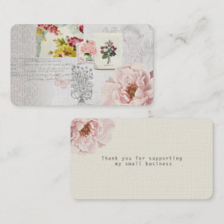 Visite Rose Collage Carte de remerciements d'entreprise