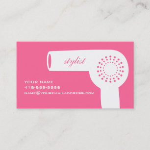 Visite Rose de carte de styliste de sèche-cheveux