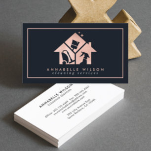 Visite Rose Gold House Services de nettoyage Carte de vis