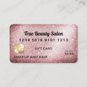 Visite Rose Gold Parties scintillant Carte de crédit Cert
