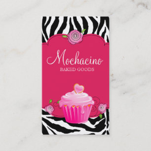 Visite Rose moderne de zèbre de petit gâteau de carte d