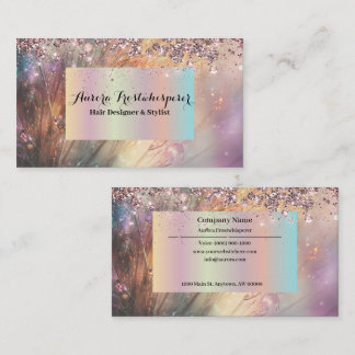 Visite Rose Ulrica Parties scintillant Halo Carte de visi