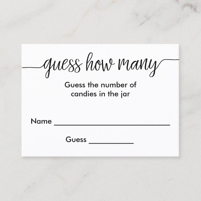 Visite Script Lettré À La Main Devant Combien De Carte (Devant)